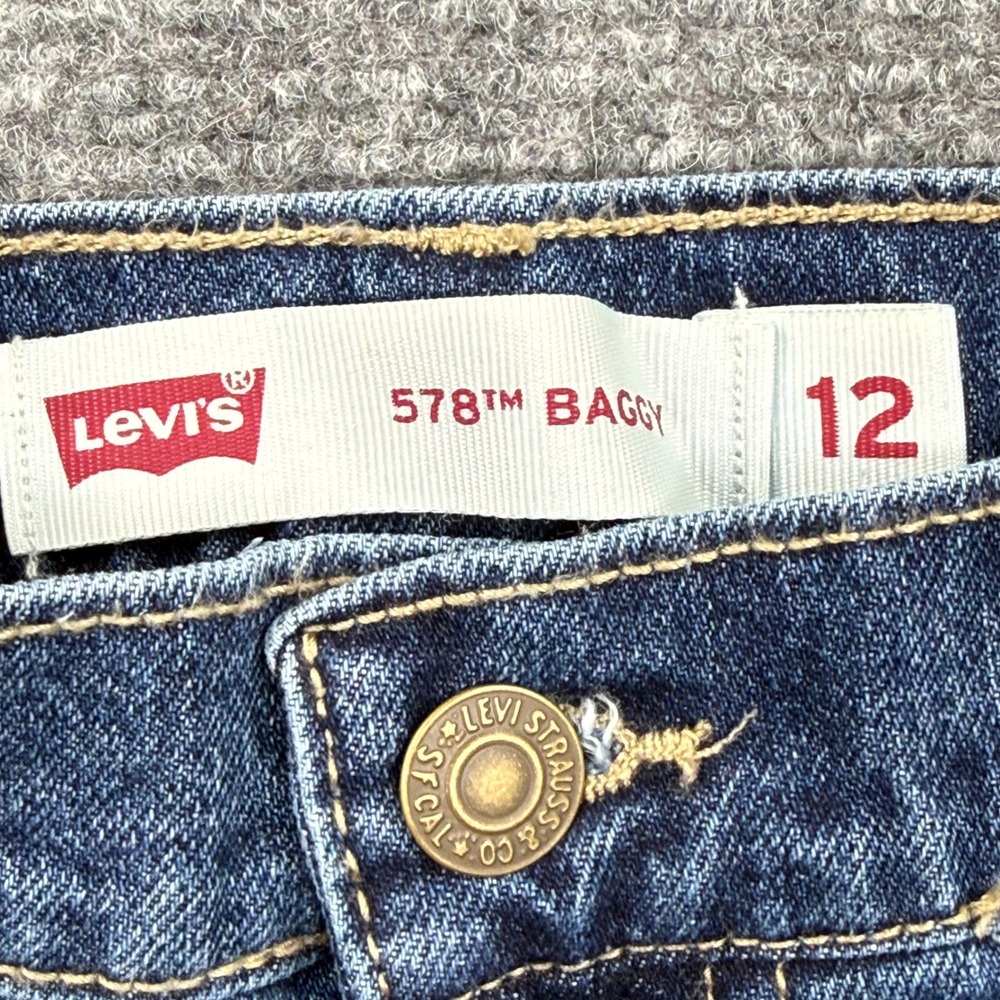 Levi's 578TM Baggy‎ Jeans Blue Denim W26 L27 Regular Fit Mens - Picture 4 of 13